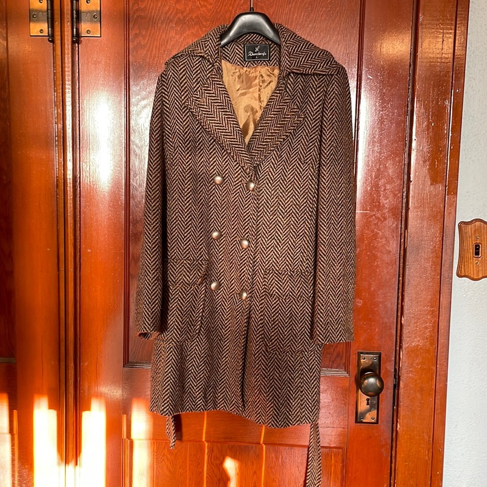 Brown/tweed Zhenzhenfa brand pea coat